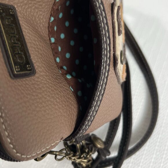 Chala CAT Cellphone Crossbody Handbag Brown PETA Approved Vegan Leather - Picture 12 of 16